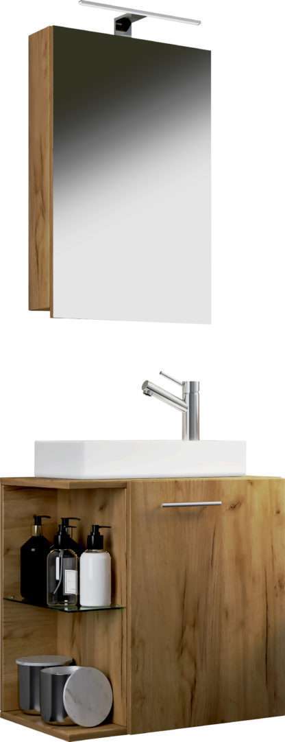 3-tlg. Gäste Waschplatz Spiegelschrank VCM Hausa