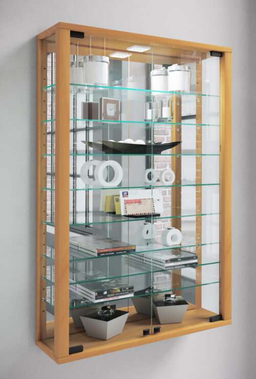 Wandvitrine VCM Vitrosa Mini mit Spiegel | Inkl. LED-Beleuchtung – Bild 2