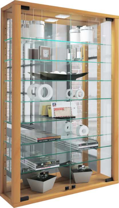 Wandvitrine VCM Vitrosa Mini mit Spiegel | Inkl. LED-Beleuchtung