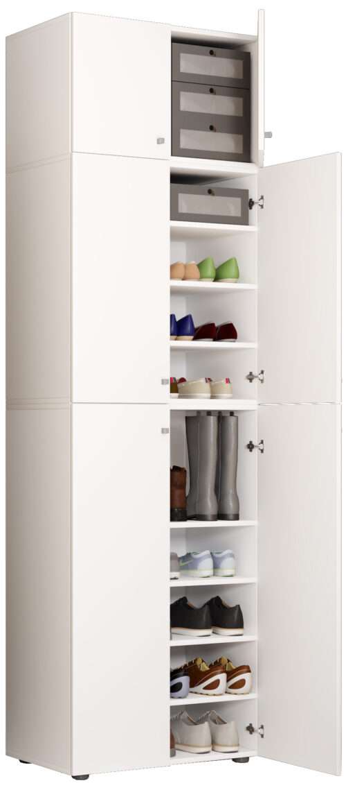 Schuhschrank VCM Lona XXL 9-Fach Drehtüren | Mit Aufsatz