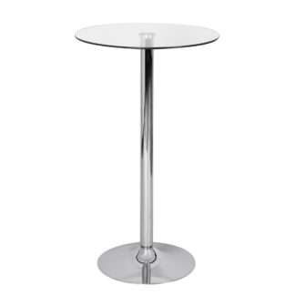 Stehtisch Bistrotisch rund Glasplatte Farbe Silber Bartisch Design