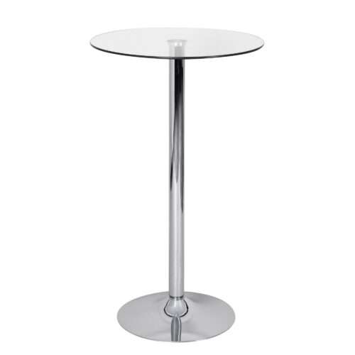 Stehtisch Bistrotisch rund Glasplatte Farbe Silber Bartisch Design