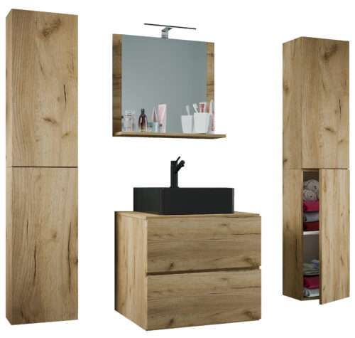 5-tlg. Waschplatz VCM Lendas BL XL Spiegel 60 cm + Hochschränke