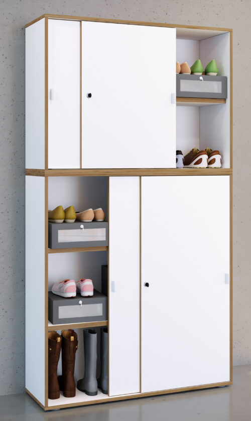 Schuhschrank 5fach Schiebetüren VCM Salia B100 – Bild 2