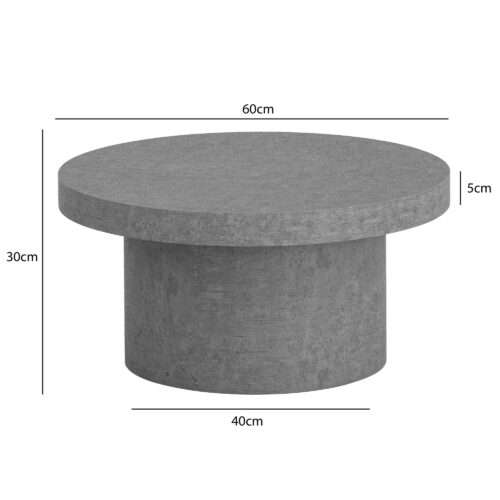 Couchtisch 60x60x30 cm Grau Sofatisch in Beton-Optik Modern Design Wohnzimmertisch – Bild 4