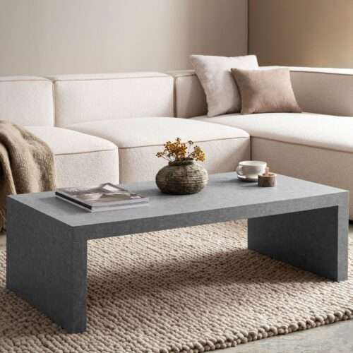 Couchtisch 110x55x35 cm Grau Sofatisch in Beton-Optik Zeitlos Design Wohnzimmertisch Rechteckig – Bild 2