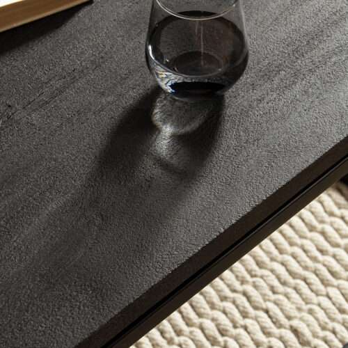Couchtisch 120x60x40 cm Mango Massivholz / Metall Schwarz Sofatisch Rechteckig – Bild 5