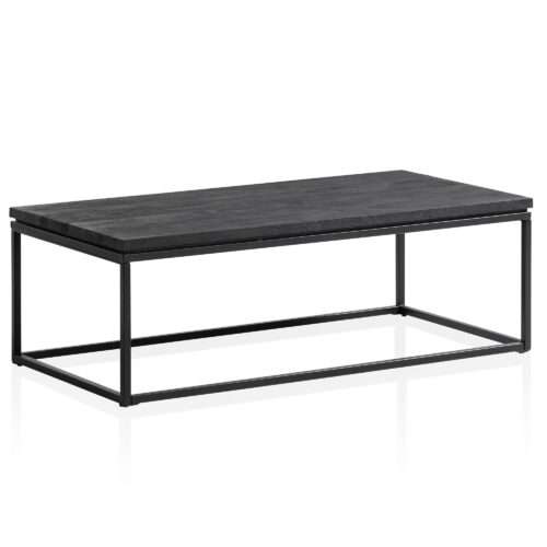 Couchtisch 120x60x40 cm Mango Massivholz / Metall Schwarz Sofatisch Rechteckig – Bild 7