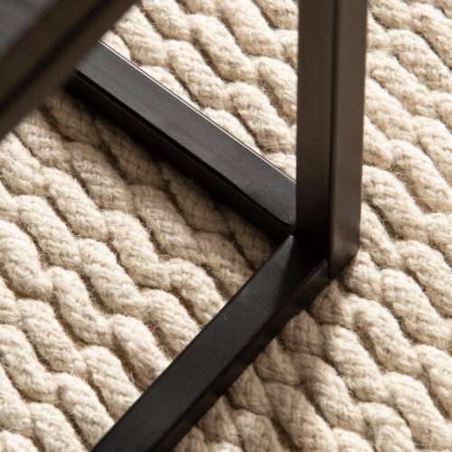Couchtisch 120x60x40 cm Mango Massivholz / Metall Schwarz Sofatisch Rechteckig – Bild 6