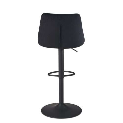 Barhocker Samt Schwarz Hocker mit Lehne 86 - 106 cm Küchenhocker Höhenverstellbar Modern 100 kg – Bild 7