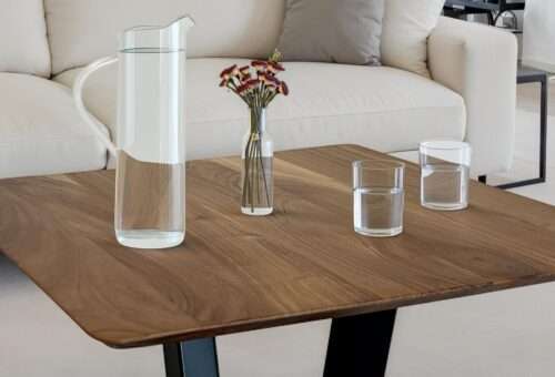 Couchtisch 60x60x40 cm Akazie Massivholz Metall Sofatisch Quadratisch – Bild 5