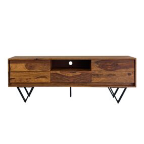 TV Lowboard Sheesham Massivholz 160 cm Fernsehtisch mit Türen Schublade