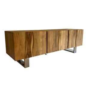 Lowboard Akazie Massivholz 160x56x46 cm TV-Kommode mit drei Türen Design