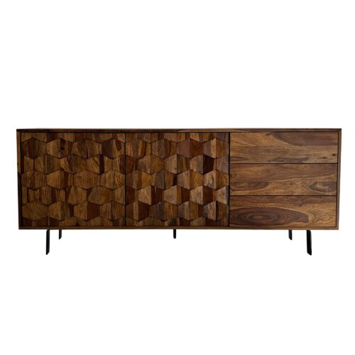 Sideboard Sheesham Massivholz 175 cm Kommode mit Türen – Bild 7