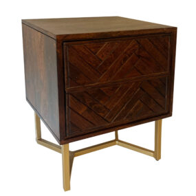 Nachttisch Akazie Massivholz 45x40x57 cm Nachtschrank Boxspringbett Nachtkonsole Braun Modern