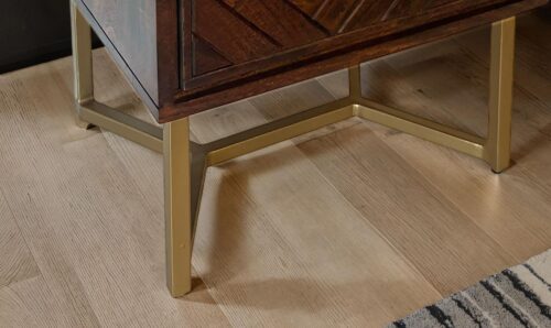 Nachttisch Akazie Massivholz 45x40x57 cm Nachtschrank Braun – Bild 6