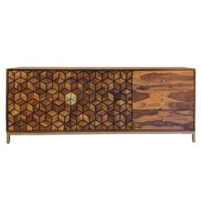 Sideboard Sheesham Massivholz 180 cm Anrichte mit 2 Türen &