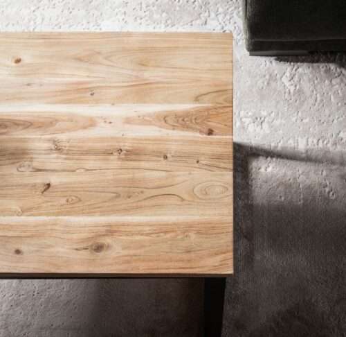 Couchtisch 110x60x40 cm Akazie Massivholz Industrial Groß Design Wohnzimmertisch Rechteckig – Bild 5