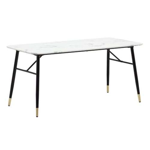 Esszimmertisch 180x90x76 cm Esstisch Weiß in Marmor-Optik Modern Küchentisch Groß – Bild 7