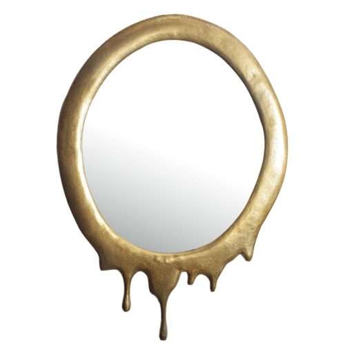 Wandspiegel 50x71 cm Metall Design Hängespiegel Gold Aluminium Dekospiegel Oval – Bild 7