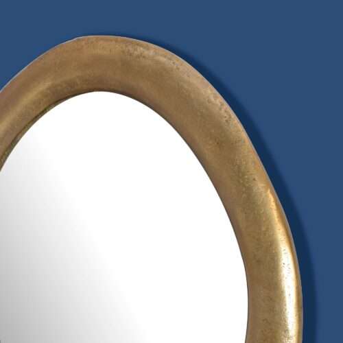 Wandspiegel 50x71 cm Metall Design Hängespiegel Gold Aluminium Dekospiegel Oval – Bild 6