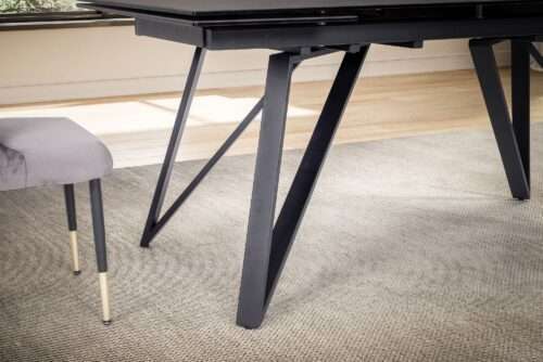Esszimmertisch 180 - 260 cm Ausziehbar Keramik Glas Schwarz Keramiktisch Groß Designer Küchentisch – Bild 6