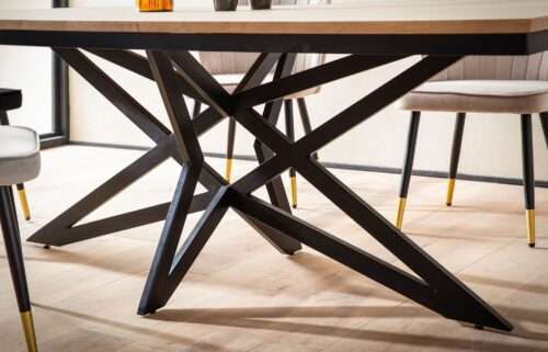 Esszimmertisch 200x100x77 cm Akazie Massivholz Metall Esstisch Industrial Küchentisch – Bild 5