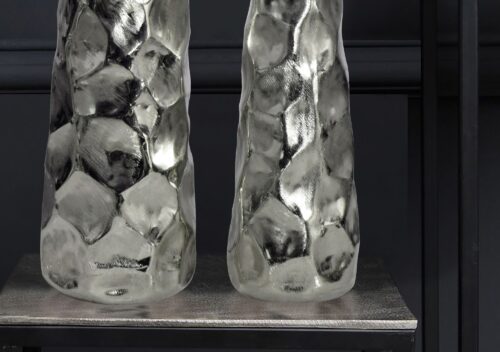 Deko Vase 2er Set Aluminium Silber Blumenvase Modern Dekovase – Bild 6