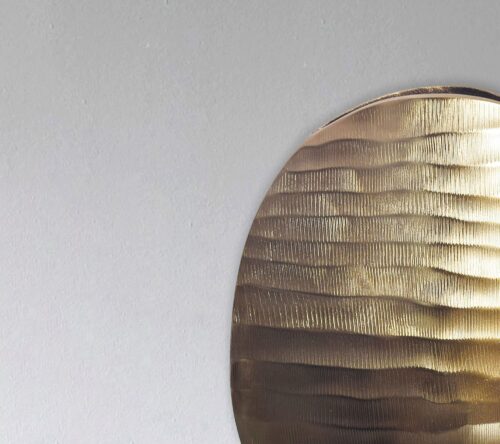 Deko Vase 2er Set Aluminium Gold Blumenvase Wellenmuster Modern Dekovase – Bild 5
