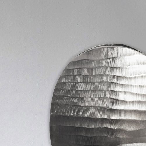 Deko Vase 2er Set Aluminium Silber Blumenvase Wellenmuster Modern Dekovase – Bild 5