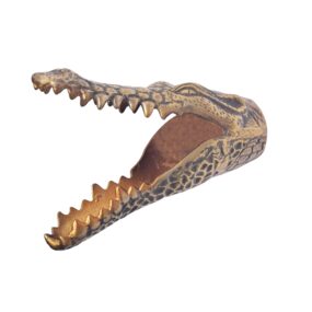 goldene Wanddeko Krokodil Gold Metall - Krokodil-Skulptur Handmade - Handgefertigte