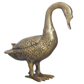 Dekofigur Gans Aluminium Gold 46 cm Wohndekoration Tischdekoration Design Metall