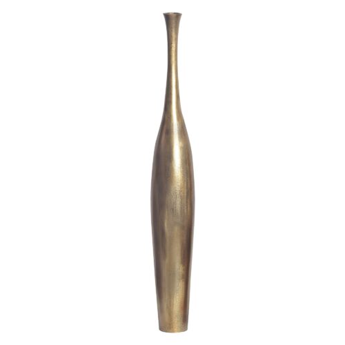 Deko Vase BOTTLE S 75 cm Aluminium Gold Blumenvase Modern