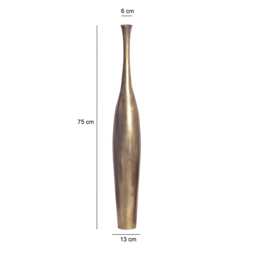 Deko Vase BOTTLE S 75 cm Aluminium Gold Blumenvase Modern – Bild 4