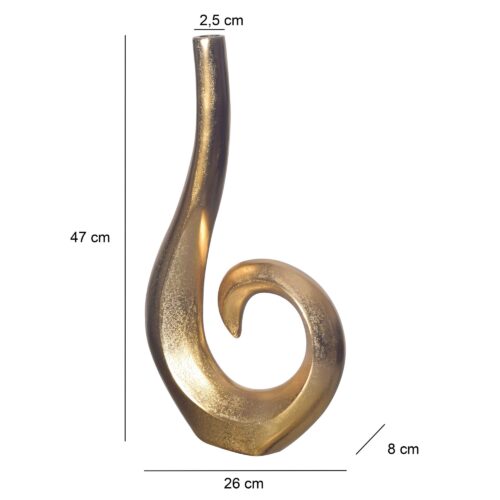 Deko Vase 47 cm Aluminium Gold Spirale Blumenvase Modern Klein – Bild 4