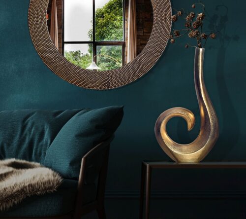 Deko Vase 47 cm Aluminium Gold Spirale Blumenvase Modern Klein – Bild 3