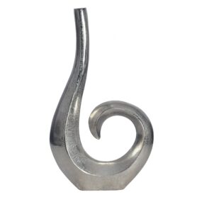 Deko Vase 47 cm Aluminium Silber Spirale Blumenvase Modern Klein