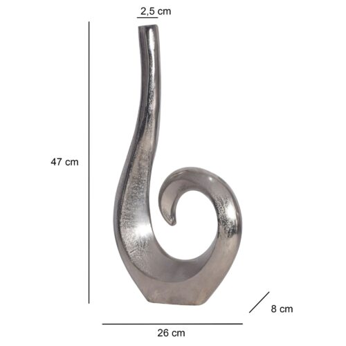 Deko Vase 47 cm Aluminium Silber Spirale Blumenvase Modern Klein – Bild 4