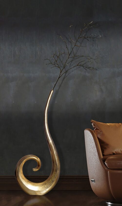 Deko Vase 100 cm Aluminium Gold Spirale Blumenvase Modern Groß – Bild 3