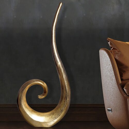 Deko Vase 100 cm Aluminium Gold Spirale Blumenvase Modern Groß – Bild 2