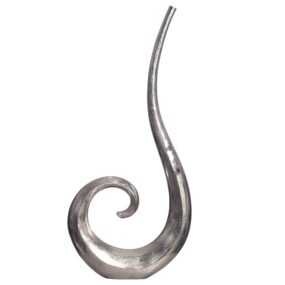 Deko Vase 100 cm Aluminium Silber Spirale Blumenvase Modern Groß