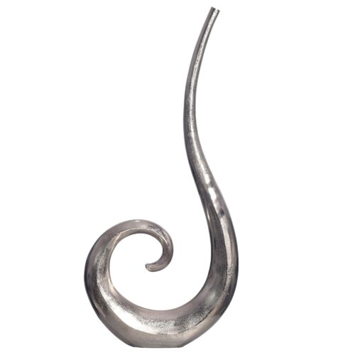 Deko Vase 100 cm Aluminium Silber Spirale Blumenvase Modern Groß