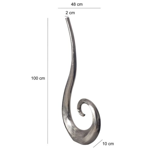 Deko Vase 100 cm Aluminium Silber Spirale Blumenvase Modern Groß – Bild 4