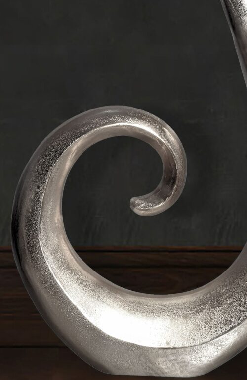 Deko Vase 100 cm Aluminium Silber Spirale Blumenvase Modern Groß – Bild 6