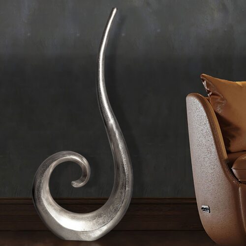 Deko Vase 100 cm Aluminium Silber Spirale Blumenvase Modern Groß – Bild 2