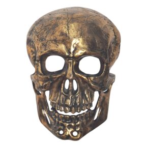 Wanddeko Totenkopf Aluminium Gold 41 cm Schädel Groß Design Wanddekoration