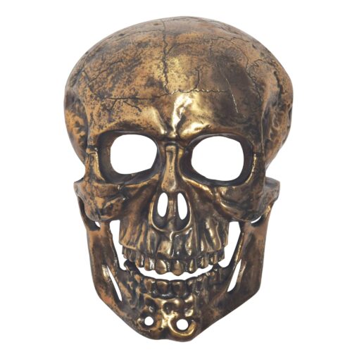 Wanddeko Totenkopf Aluminium Gold 41 cm Schädel Groß Design Wanddekoration