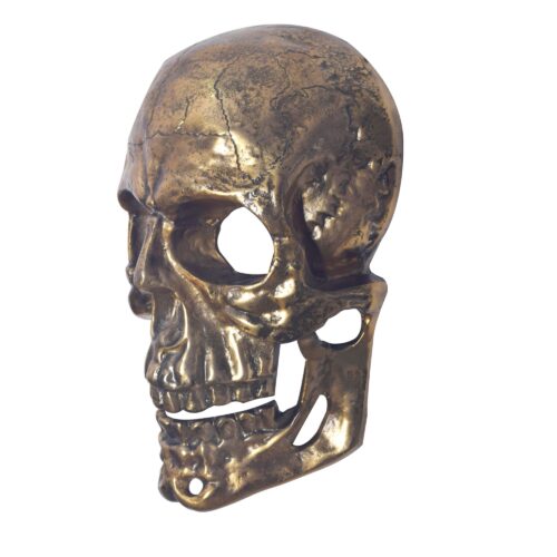 Wanddeko Totenkopf Aluminium Gold 41 cm Schädel Groß Design Wanddekoration – Bild 6