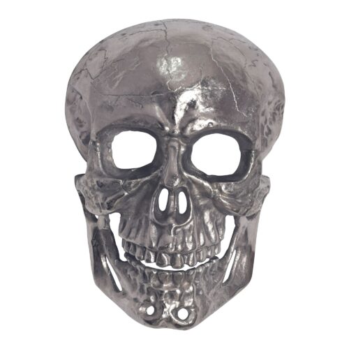 Wanddeko Totenkopf Aluminium Silber 41 cm Schädel Groß Design Wanddekoration