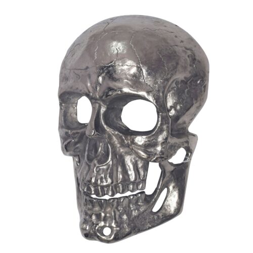 Wanddeko Totenkopf Aluminium Silber 41 cm Schädel Groß Design Wanddekoration – Bild 6